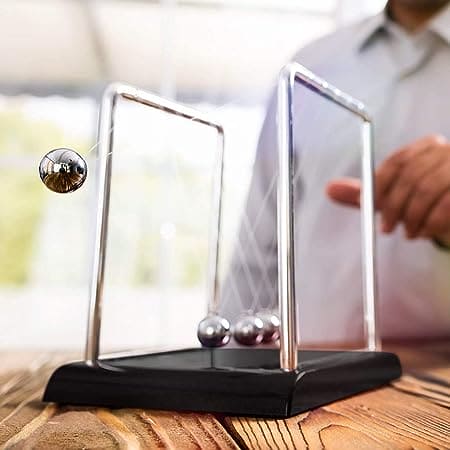 Newton Cradle Balance Steel Balls, 5 Balls Physics Science Pendulum Desk Toy, Home Decor Anti Stress Game Toy, Metal Pendulum Ball School Teaching Supplies, Steel Ball Balance Toy, Cool Office Decor and Tabletop Toys for Stress Relief Newton Cradle Balance Steel Balls, 5 Balls Physics Science Pendulum Desk Toy, Home Decor Anti Stress Game Toy, Metal Pendulum Ball School Teaching Supplies, Steel Ball Balance Toy, Cool Office Decor and Tabletop Toys for Stress Relief